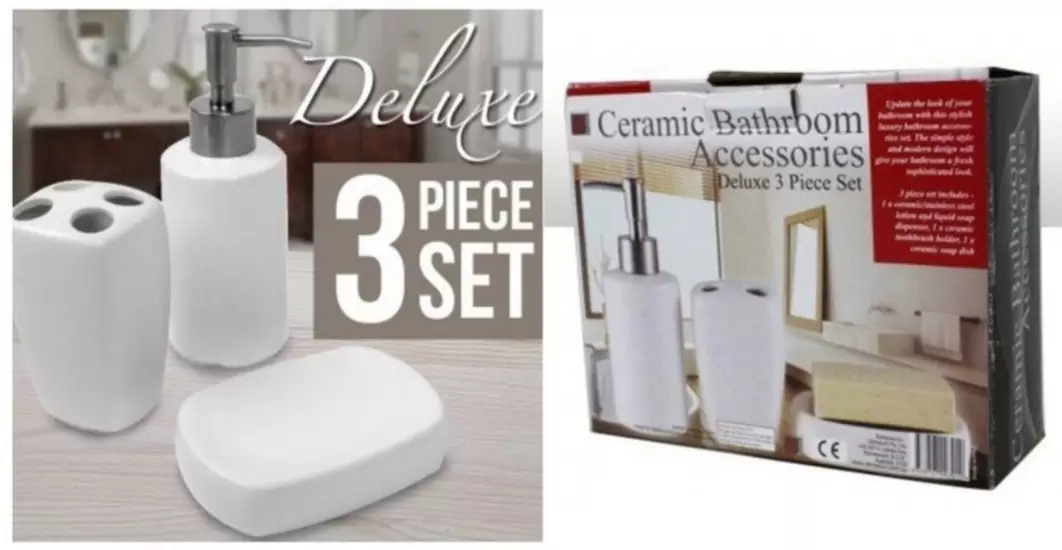 NZ$15 Ceramic Bathroom Accessories 3 Piece Set